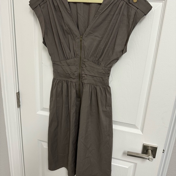 Bar III Brown Pleated Mini Dress - Picture 1 of 5